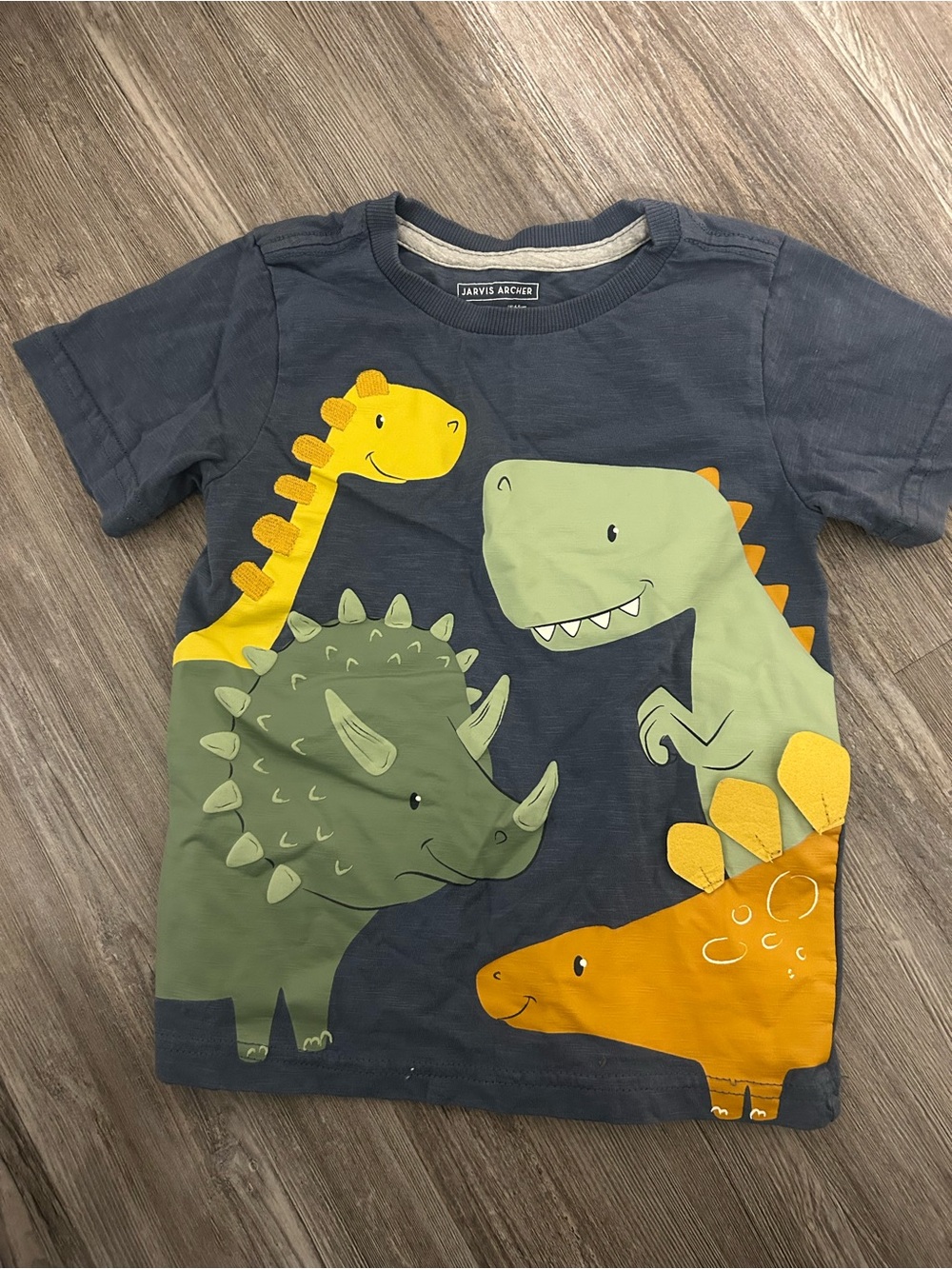 Navy Short-Sleeve Dino Graphic Tee - Green & Yellow - Picture 1 of 3